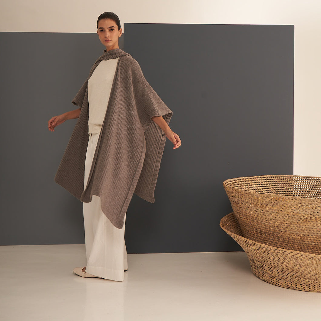 Ruana Martina | Cotton, Llama & Merino | Grey