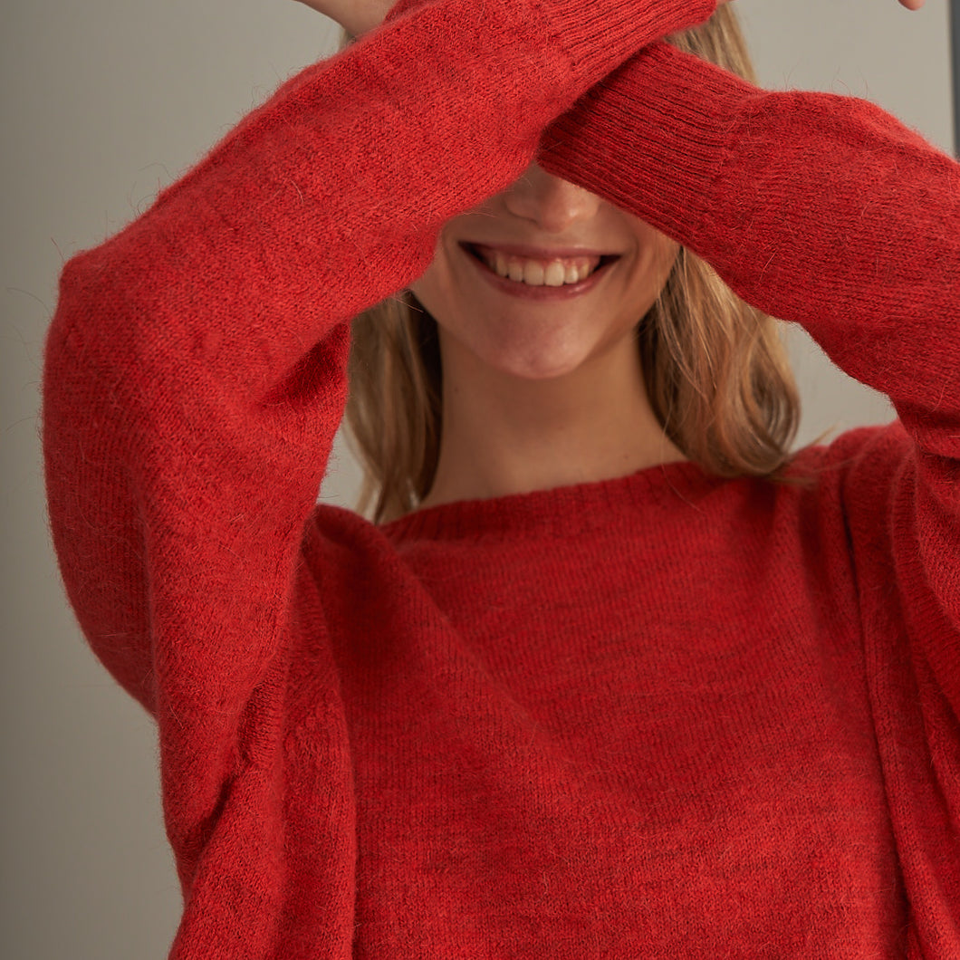 Sweater Clara | Llama & Merino | Tomate