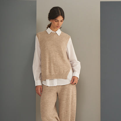 Chaleco Marisa  | Llama & Merino | Lagrima