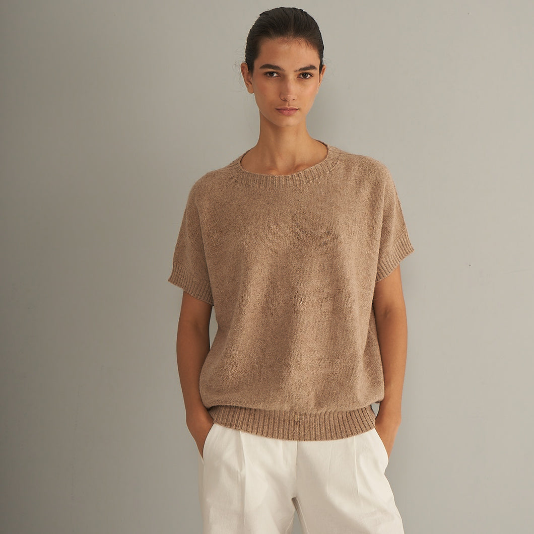 Nicasia Sweater | Llama, Merino & Cotton | Camel