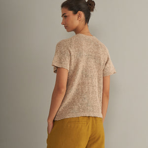 Pia T-shirt | Llama, Merino &amp; Cotton | Beige