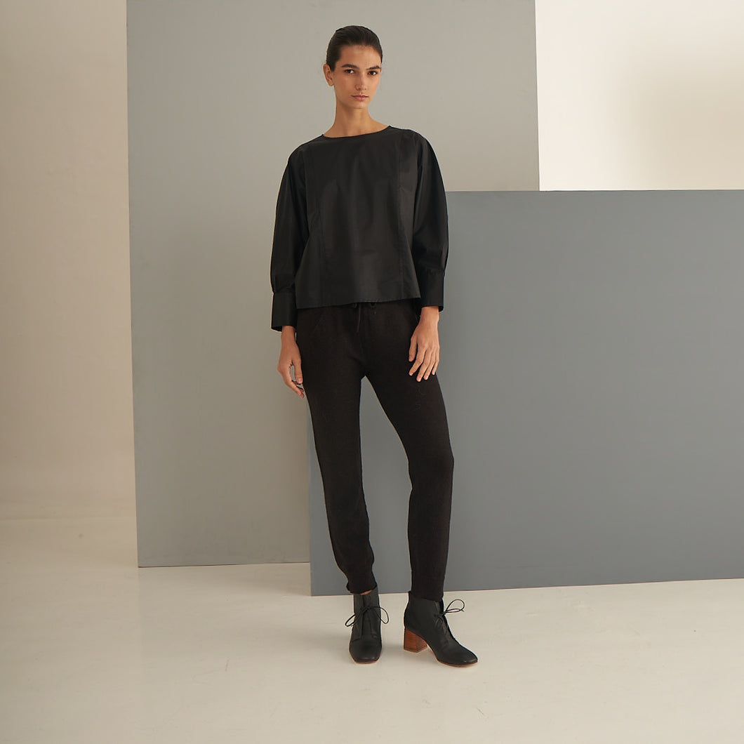 Babucha Estela | Llama & Merino | Negro