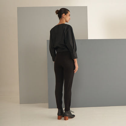 Babucha Estela | Llama & Merino | Negro