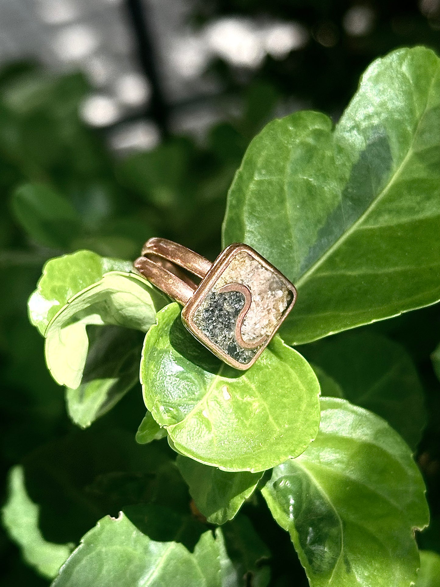 Anillos Laura| Cobre, Rodocrosita y Turmalina Negra