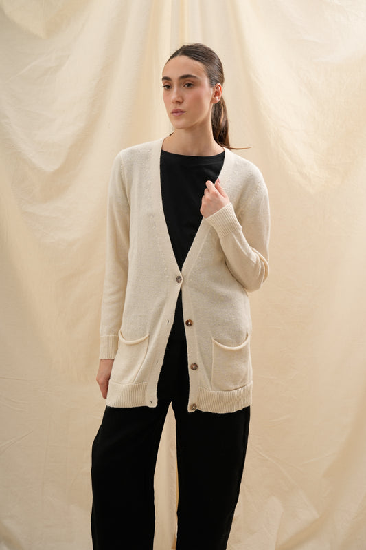 Cárdigan Carolina| 40% Baby Alpaca, 60% Algodón