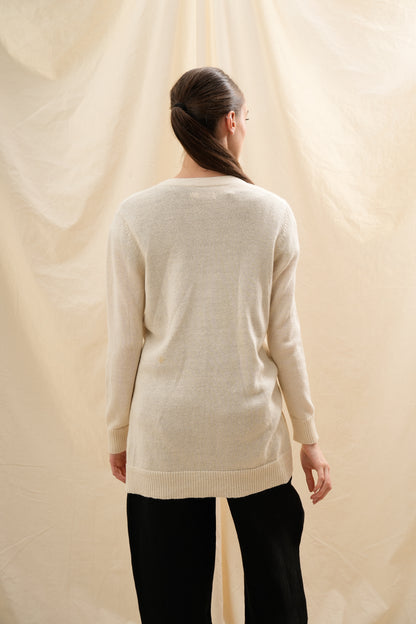 Cárdigan Carolina| 40% Baby Alpaca, 60% Algodón