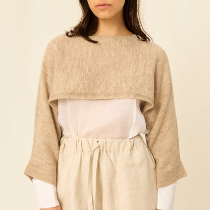 Maria Short Poncho Sweater | Llama and Merino | Teardrop