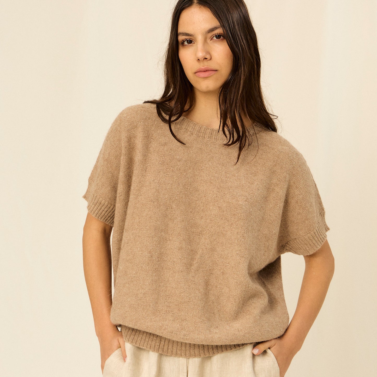 Nicasia Sweater | Llama, Merino &amp; Cotton | Camel