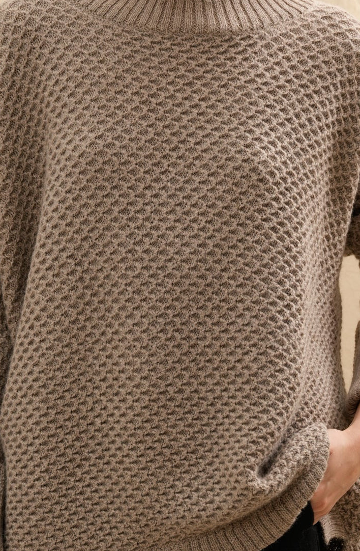 Sweater Faye Taupe | 100% Baby Alpaca