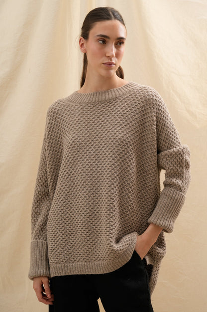 Sweater Faye Taupe | 100% Baby Alpaca