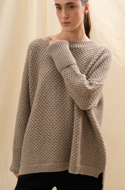 Sweater Faye Taupe | 100% Baby Alpaca