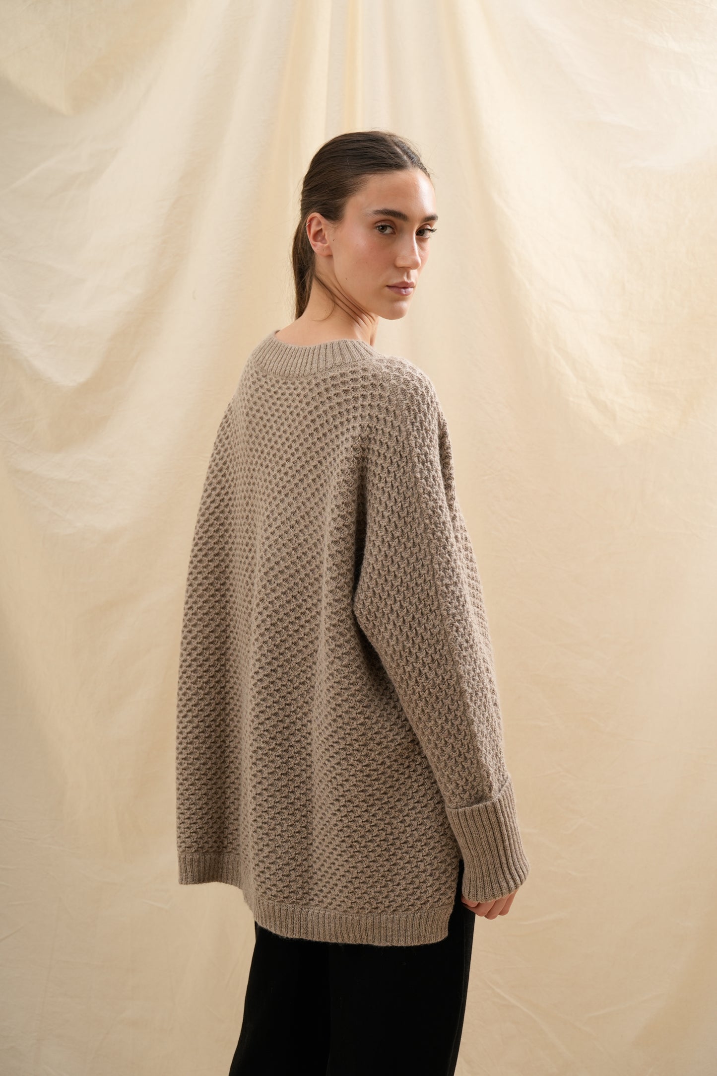 Sweater Faye Taupe | 100% Baby Alpaca