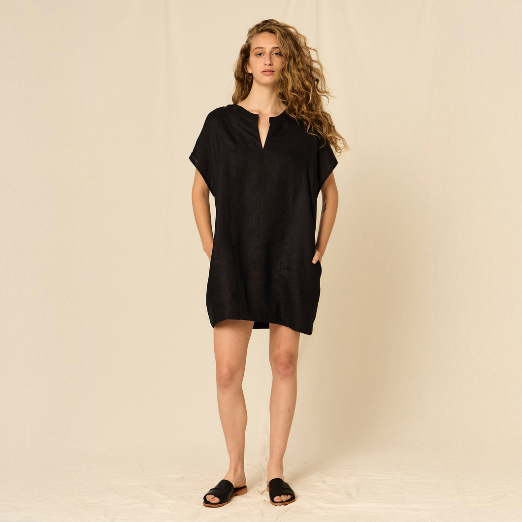 Vestido Melina  | Lino  | Negro