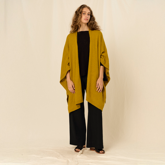 Ruana Marina | Llama & Merino | Maiz