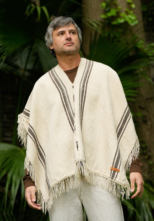 Poncho Rayado | 100% Lana Merino