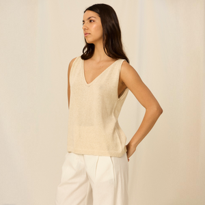 Amelie Tank Top | Linen &amp; Cotton | Natural