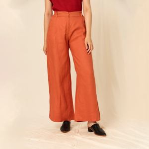 Pantalón Amaia | Lino | Mandarina