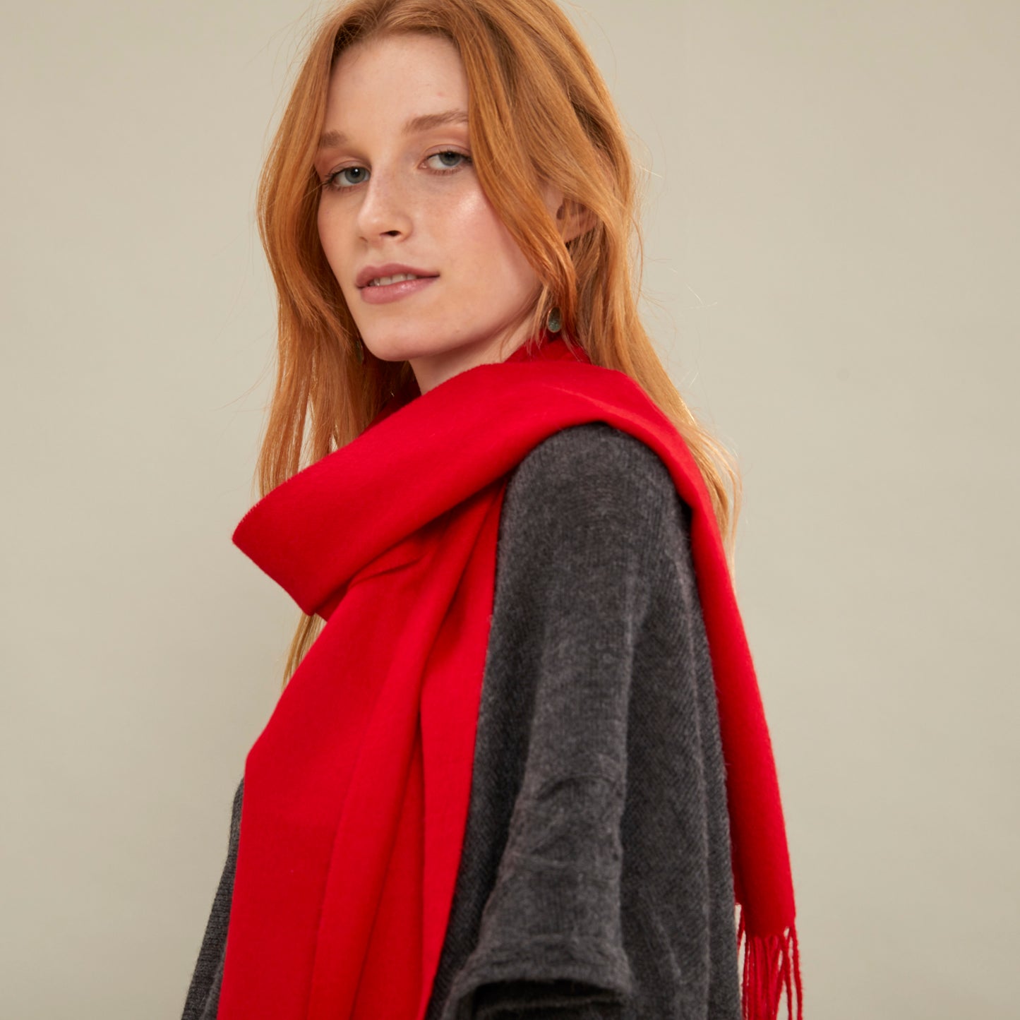 Albert Scarf | Baby Alpaca | Red