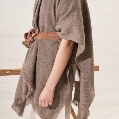 Ruana Roberta | Llama & Merino | Gris