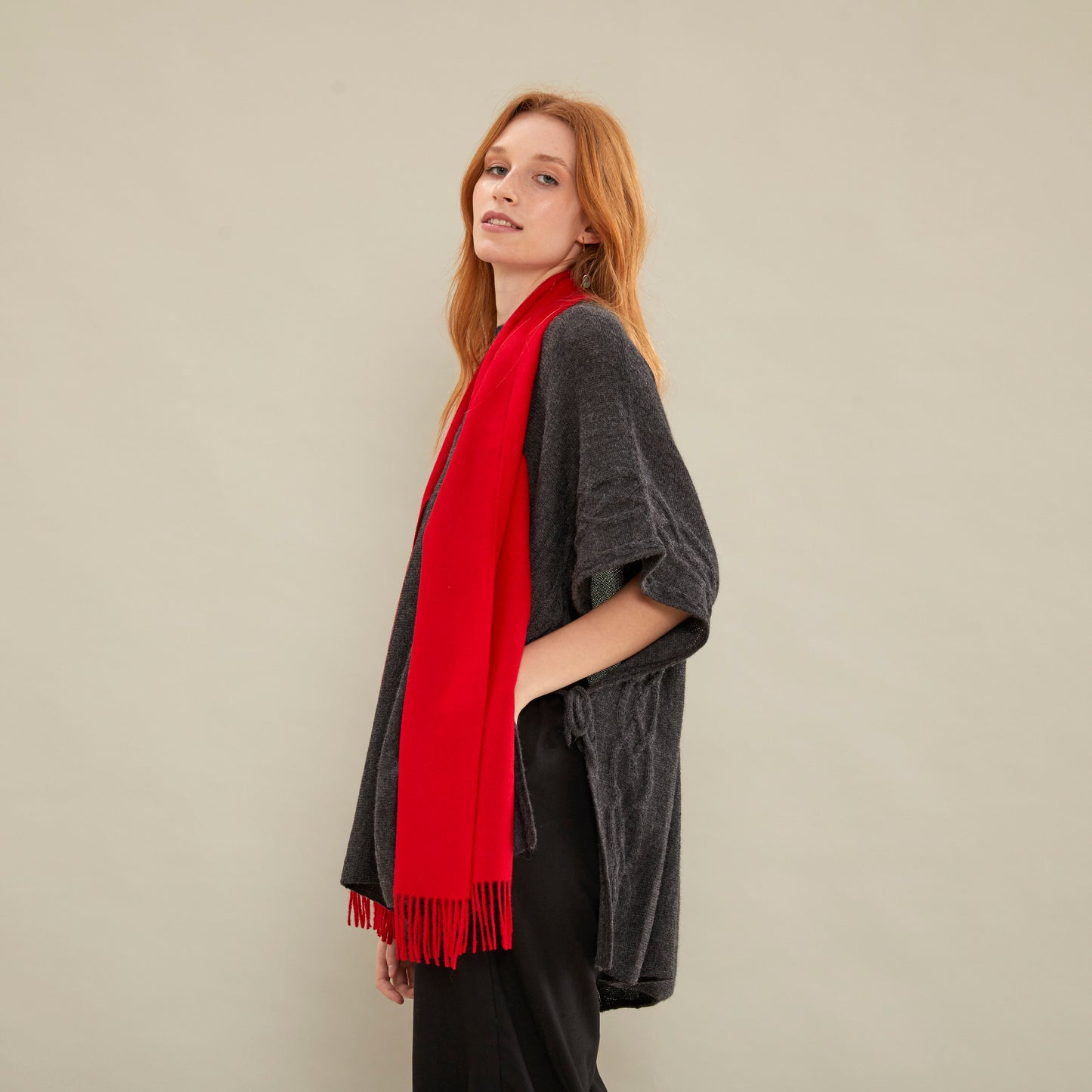 Albert Scarf | Baby Alpaca | Red