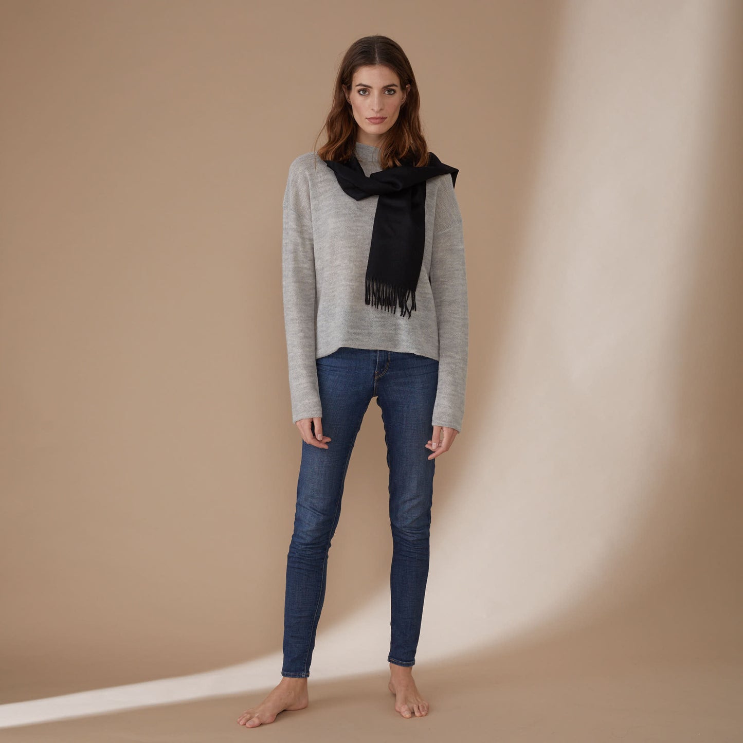 Albert Scarf | Baby Alpaca | Black