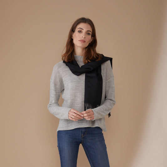 Albert Scarf | Baby Alpaca | Black