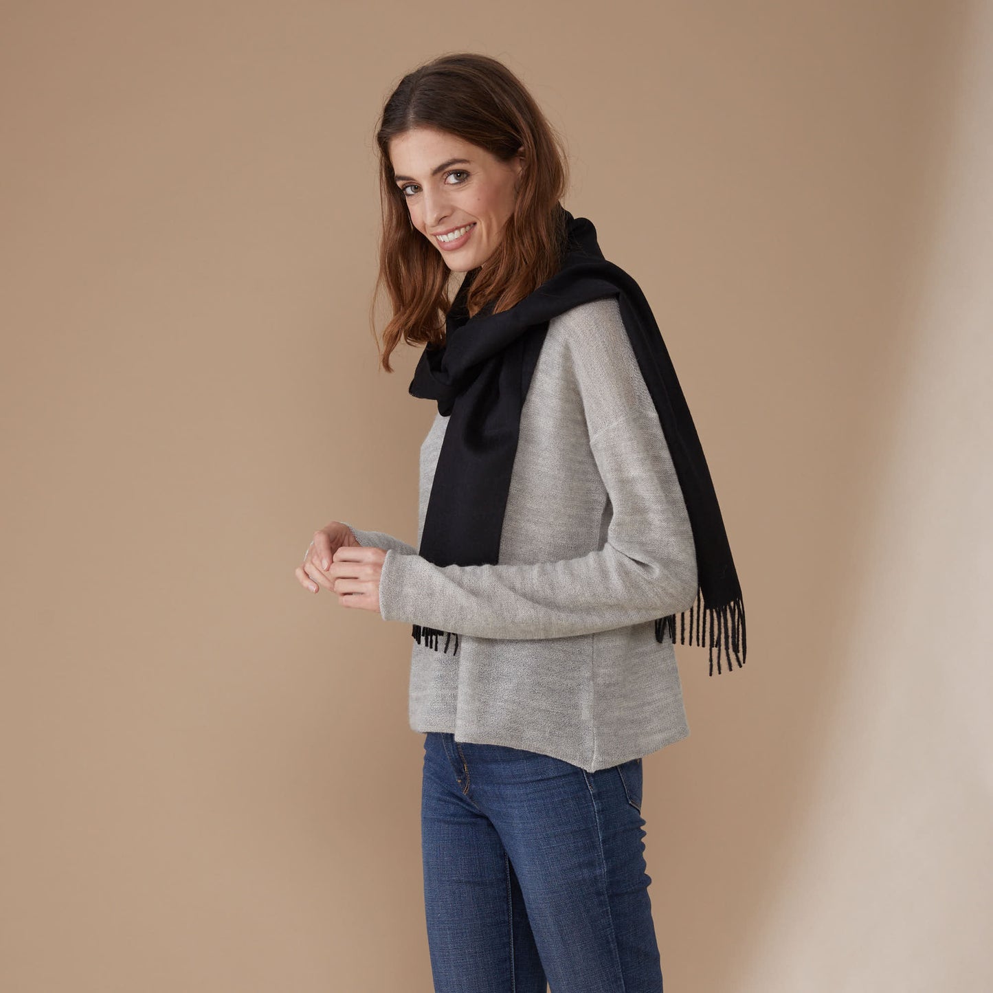 Albert Scarf | Baby Alpaca | Black
