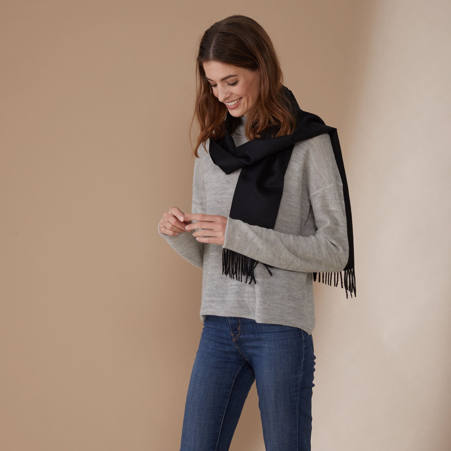 Albert Scarf | Baby Alpaca | Black