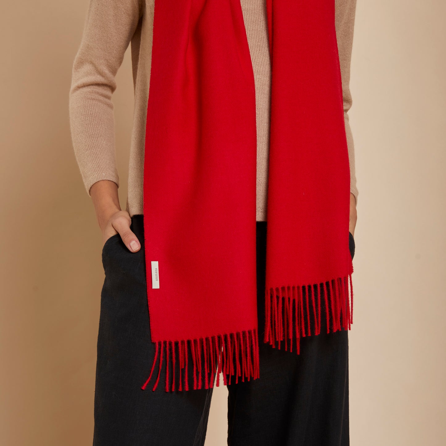 Albert Scarf | Baby Alpaca | Red