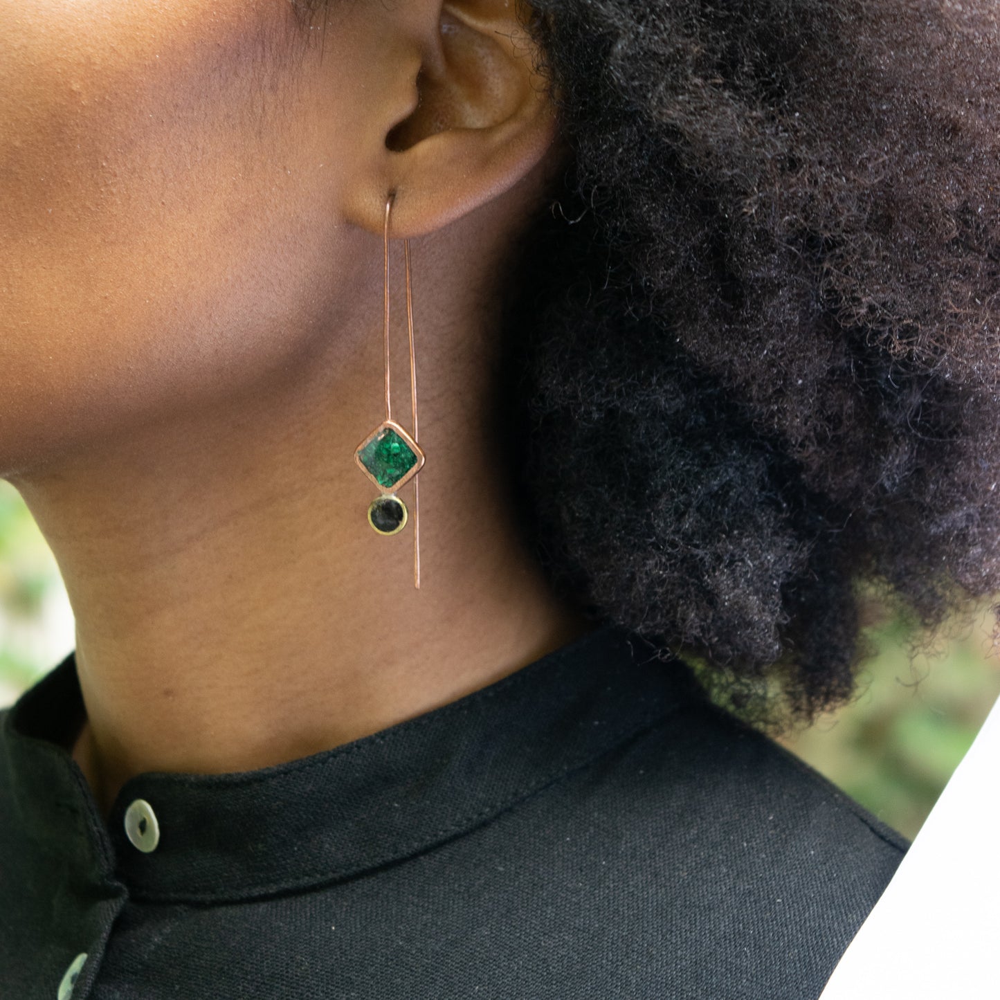 Aros Dominique | Cobre/Alpaca y Piedras Naturales | Varios Colores